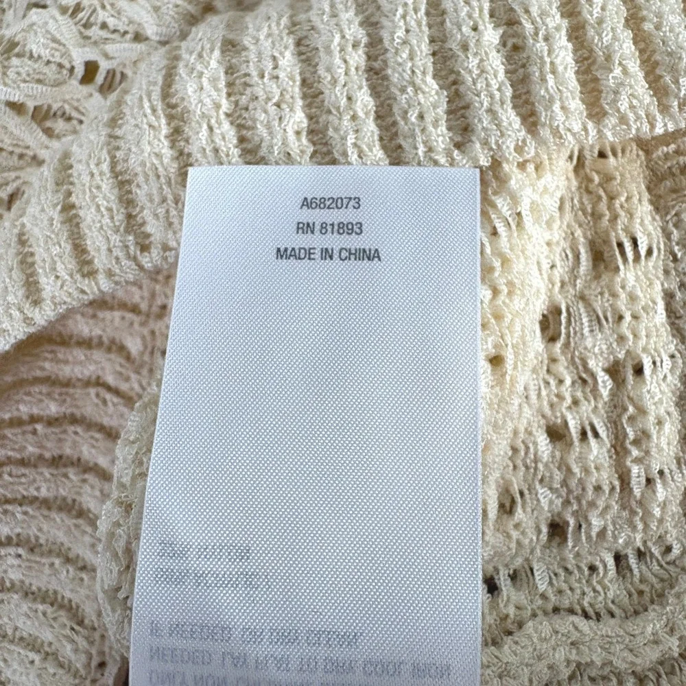 Beautiful by Lawrence Zarian Sweater Womens XL Cream Open Novelty Knit A682073